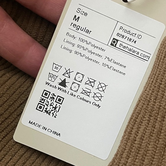 HALARA High Waisted Pocket Straight Leg Mop Corduroy Pants Medium Brown NEW - Picture 6 of 9